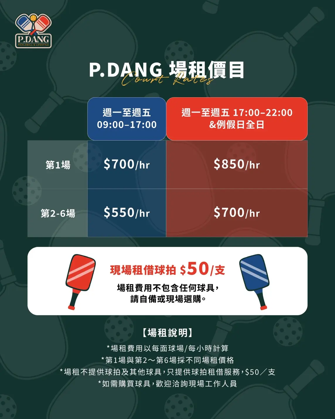 場租收費標準